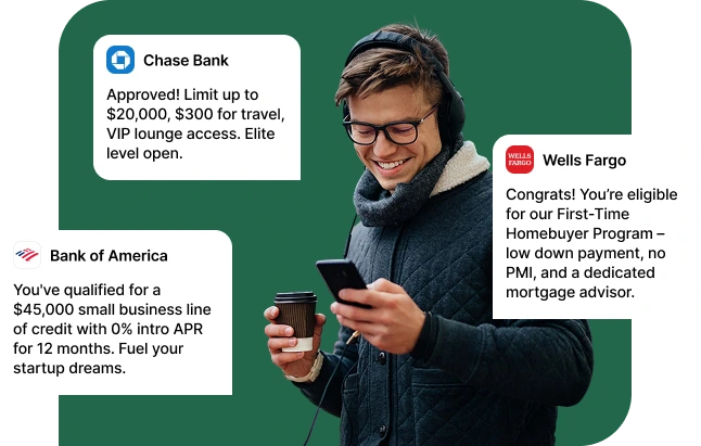 Happy people representing successful credit history